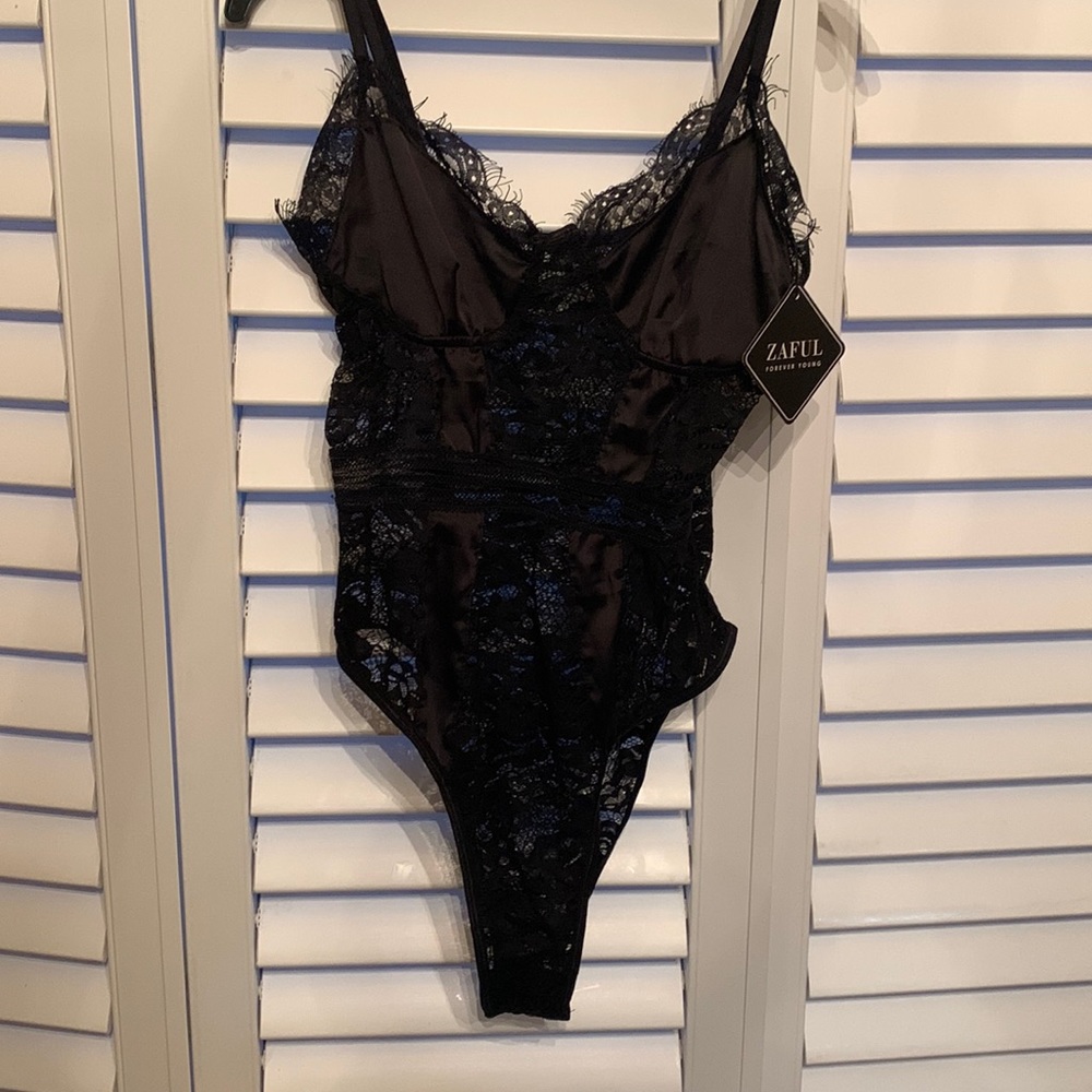 NWT Zaful Black Lace Bodysuit
